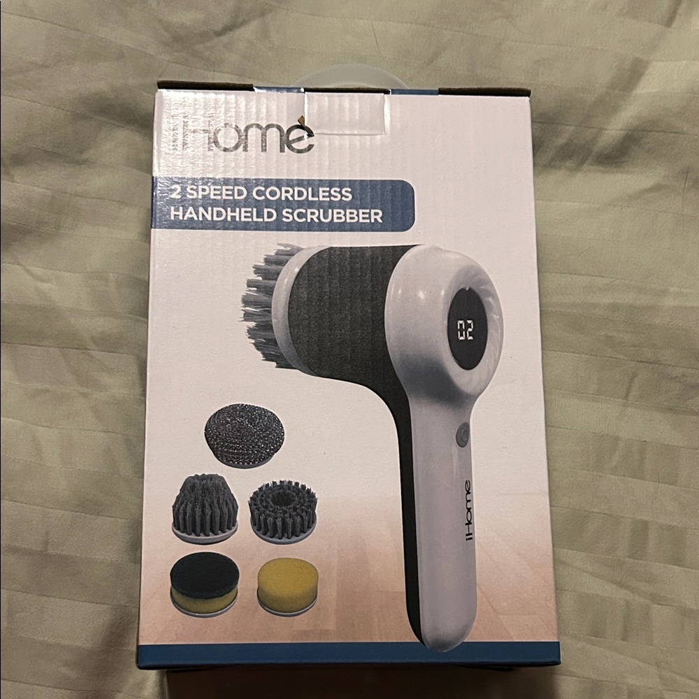 iHome Dual-Speed Cordless Scrubber - White and Gray